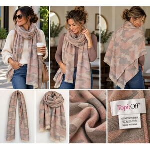 Top It Off 108" Desert Camo Blanket Scarf Oversized Wrap Shawl